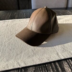 Abercrombie Vegan Leather Baseball Hat in Dark Brown, Unisex
